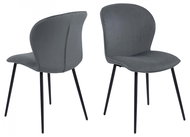 Design Scandinavia Jídelní židle  Evelyn (SET 2ks), samet, šedá - Jídelní židle
