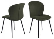 Design Scandinavia Jídelní židle  Evelyn (SET 2ks), samet, tmavě zelená - Jídelní židle