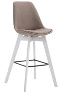BHM Germany Barová židle Metz, textil, bílá / taupe - Barová židle