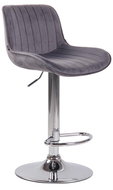 BHM Germany Barová židle Lentini, samet, chrom / tmavě šedá - Barová židle