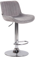BHM Germany Barová židle Lentini, samet, chrom / šedá - Barová židle