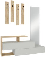 Dalenor Předsíňová stěna Ramda, 154 cm, dub / bílá - Předsíňová stěna