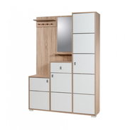 Dalenor Předsíňová stěna Kardelen, 195 cm, dub / bílá - Předsíňová stěna