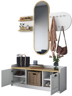 Dalenor Předsíňová stěna Egon, 122 cm, dub / bílá - Předsíňová stěna