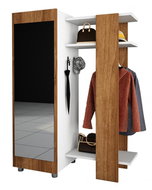 Dalenor Předsíňová stěna Antre, 185 cm, bílá / ořech - Předsíňová stěna