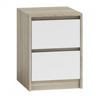 Artenat Noční stolek Karo 2, 55 cm, bílá / dub sonoma - Noční stolek