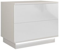 Artenat Noční stolek Sela, 55 cm, bílá lesk - Noční stolek