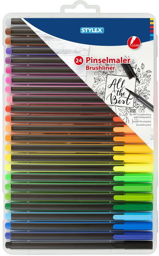 Stylex Brushliner, 24 colours - Felt Tip Pens - Main image