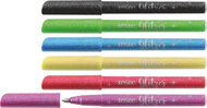 Stylex Glitter felt tip pens, 6 basic colours - Felt Tip Pens