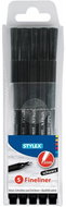 Stylex Fineliner černý 0,4 mm, 5 ks - Fineliner Pens
