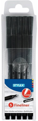 Stylex Fineliner černý 0,4 mm, 5 ks - Fineliner Pens - Main image