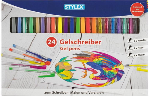 Stylex Set of gel pens, 24 colours - Gel Pen  - Main image