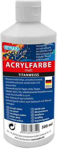 Stylex Laura 28750 white - Acrylic Paints for Canvas - Main image