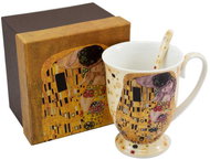 Home Elements Mug 280 ml, with spoon, Klimt Kiss yellow - Mug