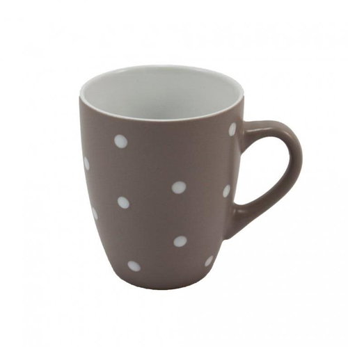 Home Elements Mug 300 ml with dots, light grey - Mug - Main image