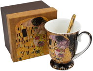 Home Elements Mug with spoon 280 ml, Klimt Kiss black - Mug