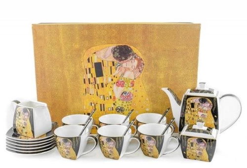 Home Elements luxury tea set, 15 pcs, Klimt, Kiss dark - Set of Cups - Main image
