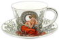Home Elements Porcelánový hrnek 250 ml s podšálkem, Mucha světlý - Šálek