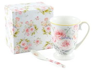 Home Elements Porcelain mug 280 ml with spoon, Rose - Mug