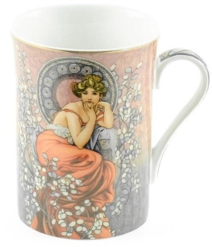 Home Elements Porcelain mug 300 ml, Mucha dark - Mug - Main image