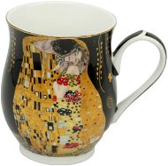 Home Elements Porcelánový hrnek 350 ml, Klimt Polibek černý - Hrnek