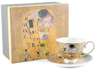 Home Elements Porcelánová šálka 250 ml, s tanierikom, Klimt, Bozk zlatý - Šálka