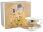 Home Elements Porcelánový šálek 250 ml, s podtáckem, Klimt, Polibek zlatý - Šálek
