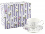 Home Elements Porcelánová šálka s podšálkou 250 ml, Levanduľa - Šálka