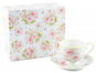 Home Elements Porcelánový šálek s podšálkem 250 ml, Růže - Šálek