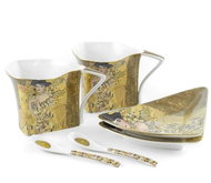 Home Elements Sada - dva tvarované šálky 250 ml s podšálky a lžičkami - Klimt Adele - Set of Cups