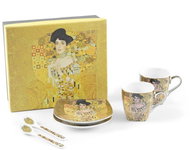 Home Elements Sada - šálky s podšálky a lžičkami, 2× 75 ml , Klimt Adele - Set of Cups