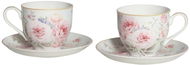 Home Elements Sada 2 kusov porcelánových hrnčekov 270 ml s podšálkami, Ruža - Súprava šálok