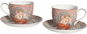 Home Elements Sada 2 porcelánových hrnků 270 ml s podšálky, Mucha tmavý - Šálek