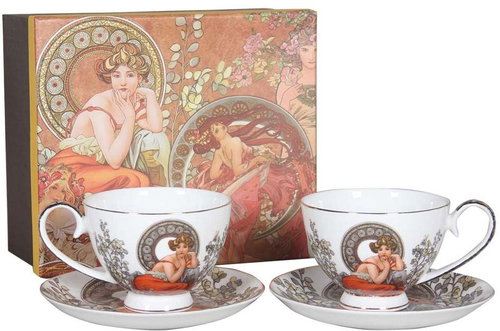 Home Elements Cup and saucer 2 × 250 ml, Mucha light - Set of Cups - Main image