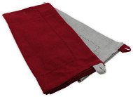 Home Elements Utěrka z recyklované bavlny, 2 ks, 50×70 cm, červená + béžová - Dish Cloths