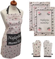 Home Elements Set Nejlepšia mamička (SK), apron, potholder with magnet, two tea towels - Apron