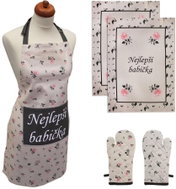 Home Elements Set Best Grandma, apron, potholder with magnet, two tea towels - Apron
