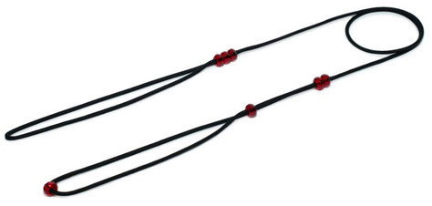 Tamer Show leash, black with red beads - p607-1, 80 cm - Leash - Main image