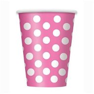 Unique Kelímky růžové puntík - 354 ml - 6 ks - Drinking Cup