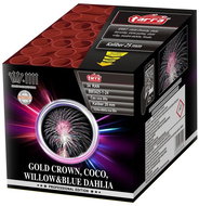 Tarra Fireworks - battery - gold crown, coco, willow & blue dahlia 34 shots - Fireworks