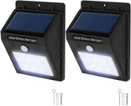 Tectake 2 Vonkajšie nástenné svietidlá LED integrovaný solárny panel a detektor pohybu, čierna - Záhradné osvetlenie