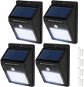 Tectake 4 Venkovní nástěnná svítidla LED integrovaný solární panel a detektor pohybu, černá - Zahradní osvětlení