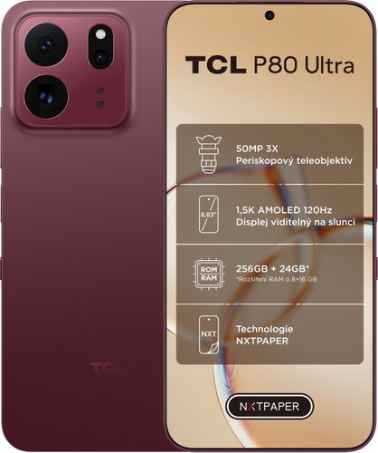 TCL P80 Ultra 8GB/512GB Burgundy Main image TCL P80 Ultra 8GB/512GB Burgundy - Mobile Phone - Main image
