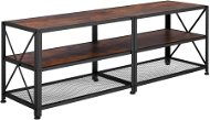 Tectake Televízny stolík – 141 cm, Industrial tmavé drevo - TV stolík