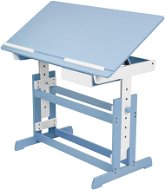 Tectake písací stôl výškovo nastaviteľný 109 × 55 × 63–94 cm modrý - Detský písací stôl