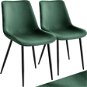 TecTake Súprava 2 stoličiek Monroe v zamatovom vzhľade – tmavo zelená - Jedálenská stolička