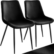 TecTake Sada 2 židlí Monroe v sametovém vzhledu - černá - Jídelní židle