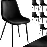 TecTake Sada 6 ks židlí Monroe v sametovém vzhledu - černá - Jídelní židle