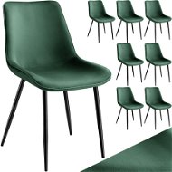 TecTake Súprava 8 stoličiek Monroe v zamatovom vzhľade – tmavo zelená - Jedálenská stolička