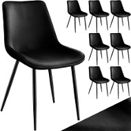 TecTake Sada 8 židlí Monroe v sametovém vzhledu - černá - Jídelní židle